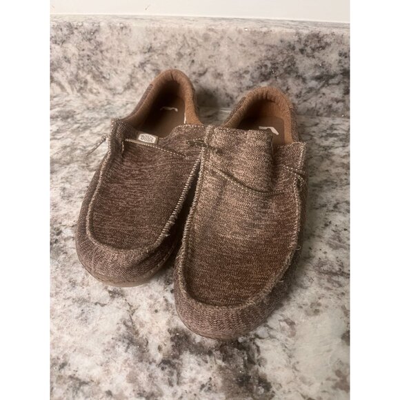 Hey Dudes Kids Wally Sport Knit Walnut  Loafers Sz 6 Youth - Picture 2 of 8